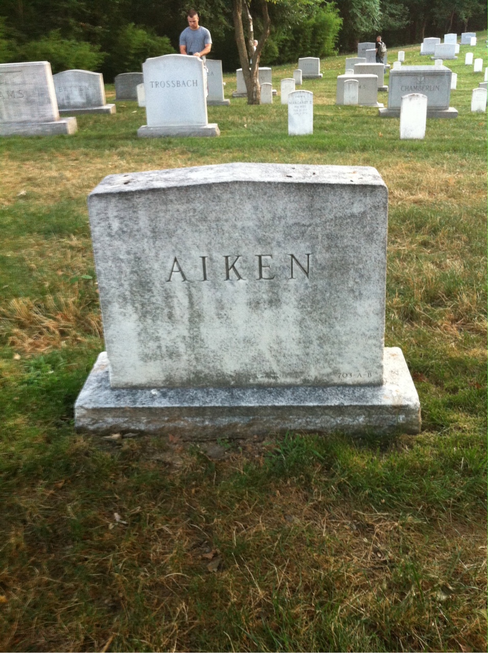 Back of headstone — Benjamin Aiken