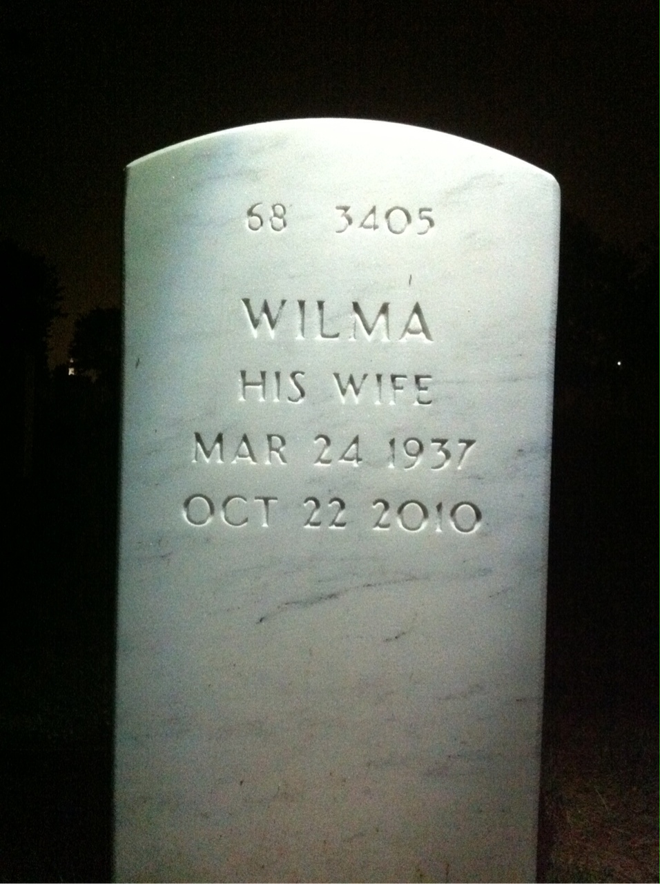 Back of headstone — Edwin Blessing