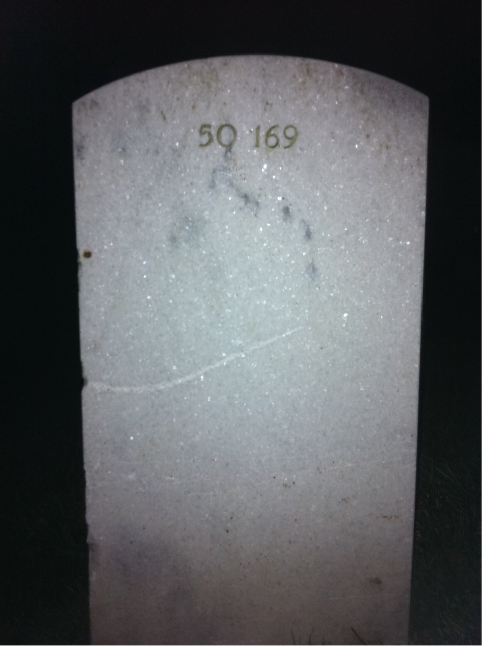 Back of headstone — Ernest L Martin