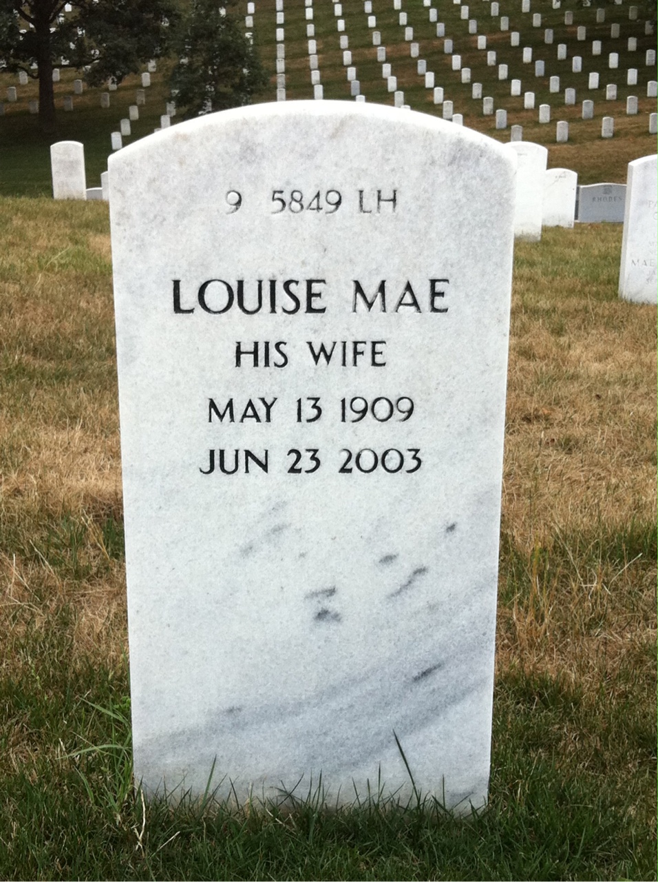 Back of headstone — Raymond Clark