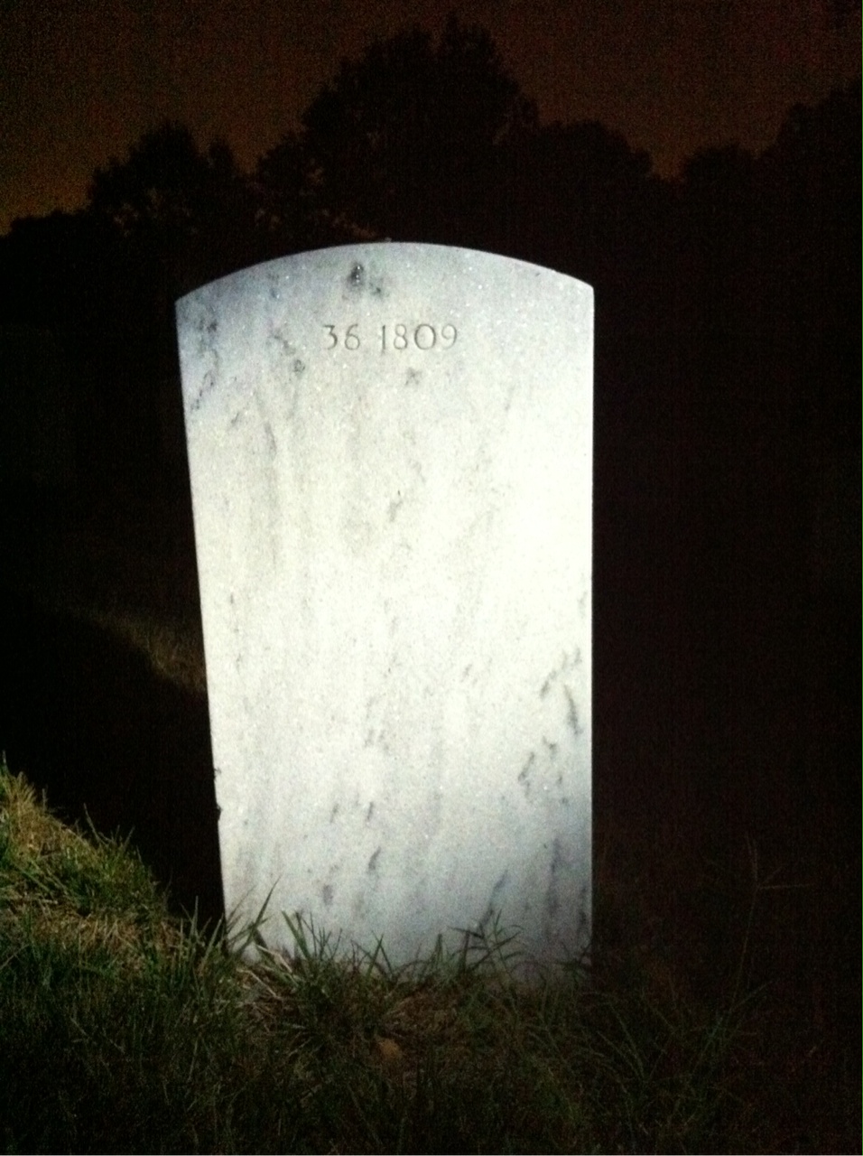 Back of headstone — Mary Anderson
