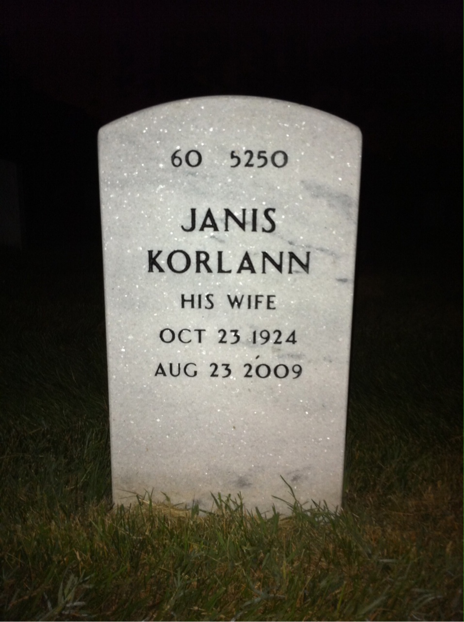 Back of headstone — Robert Krebs
