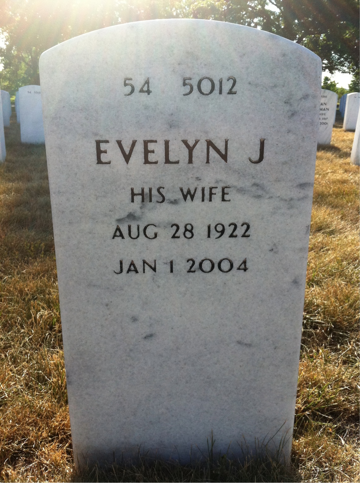 Back of headstone — John Wade