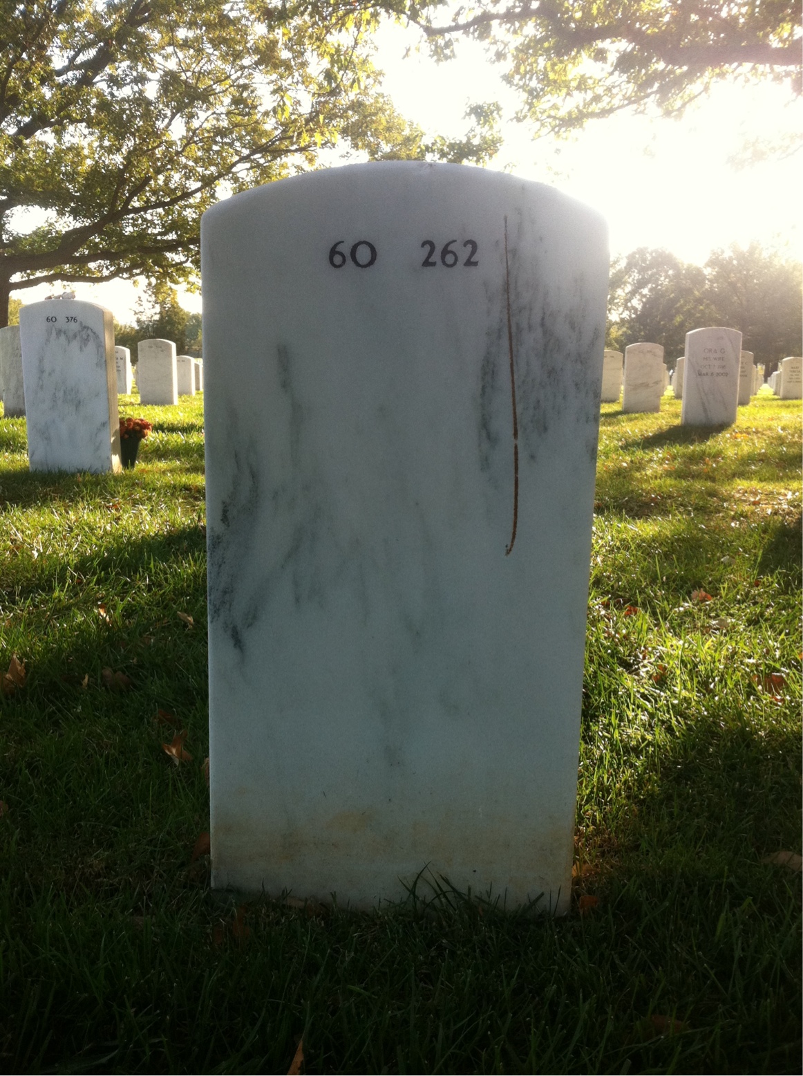 Back of headstone — James Westerkamp