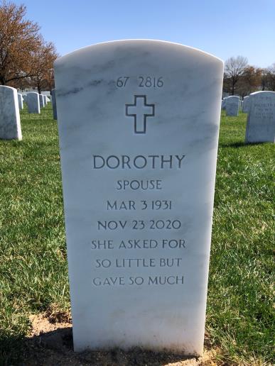 Back of headstone — Jerome G Johnson