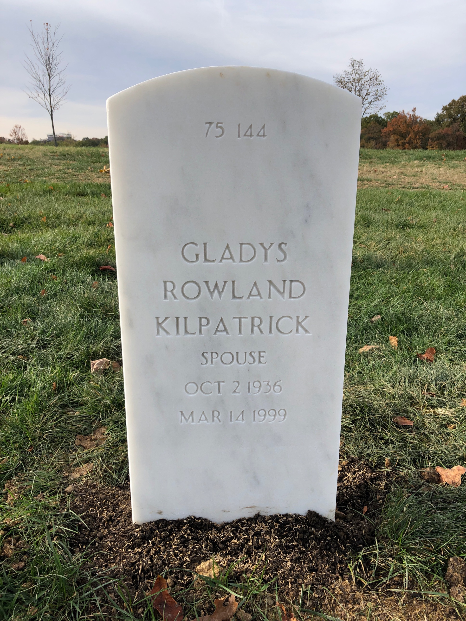Back of headstone — Thomas Eugene Kilpatrick