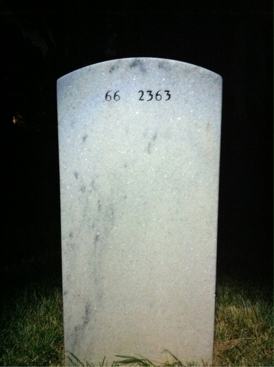 Back of headstone — Alvin Catlett