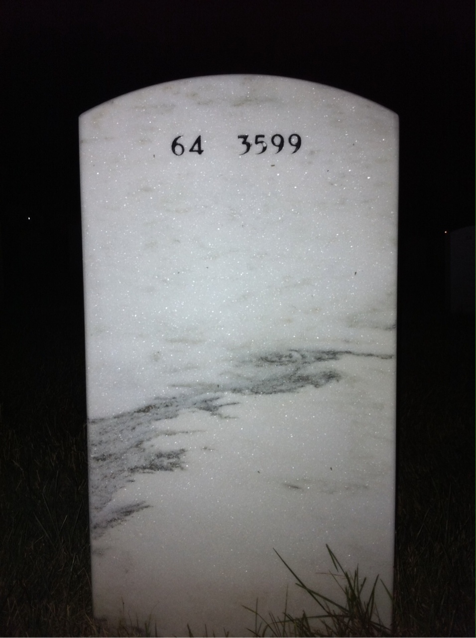 Back of headstone — R Jon Armstrong