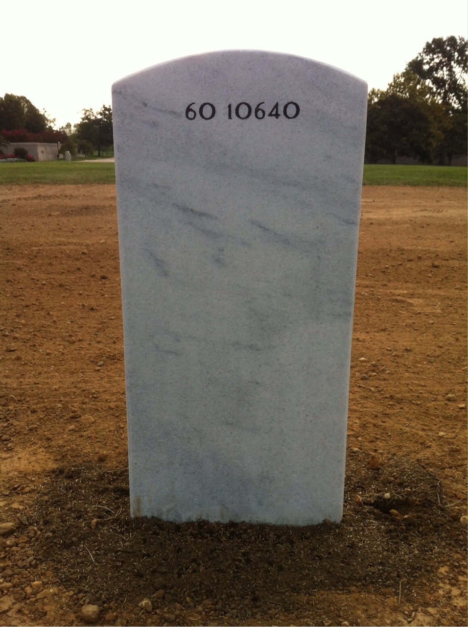 Back of headstone — Robert Eugene Williams