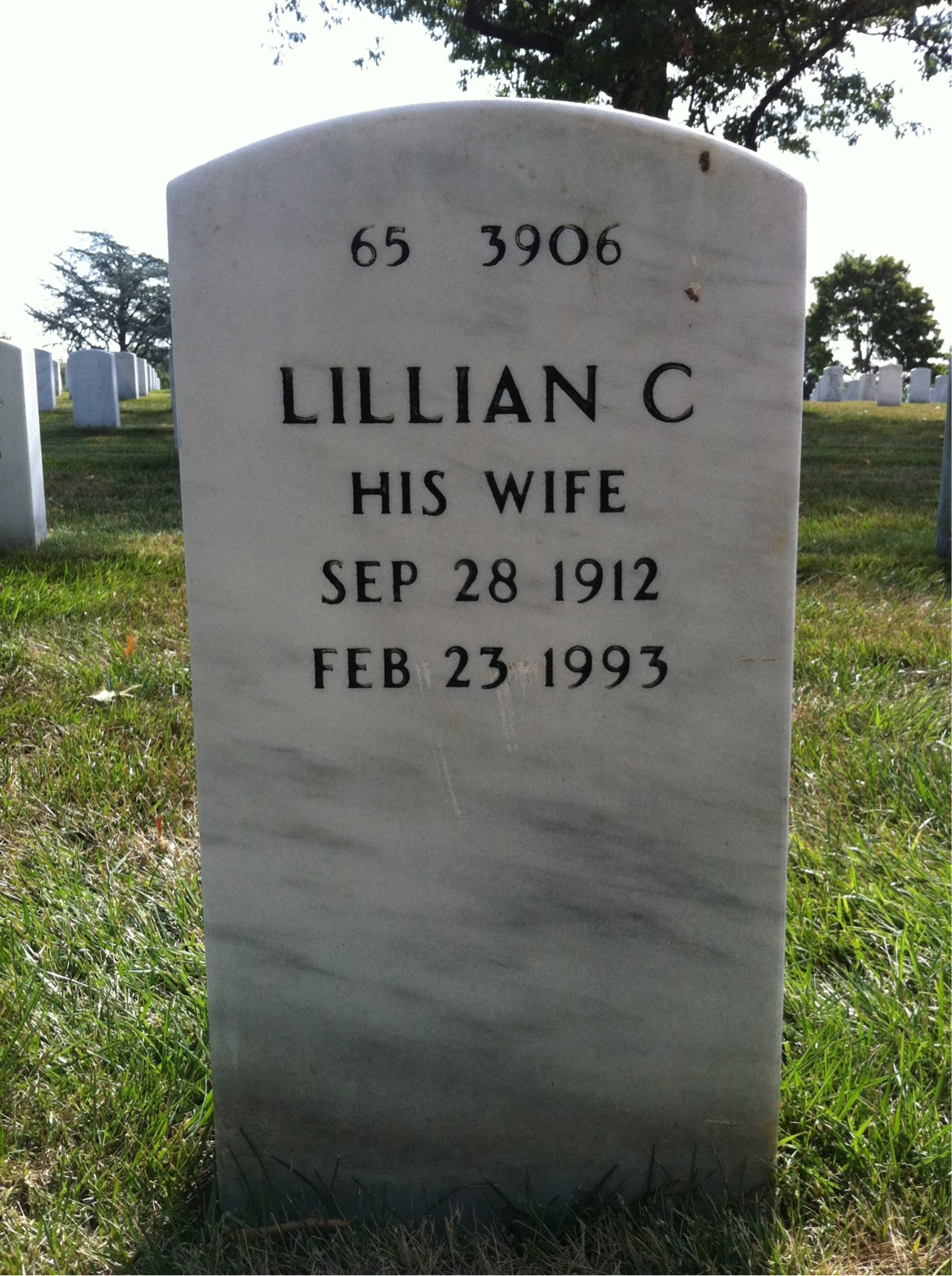 Back of headstone — Louis Laporte