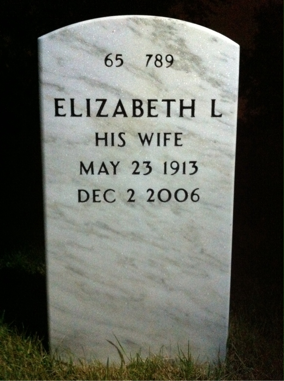 Back of headstone — Morris Hamilton
