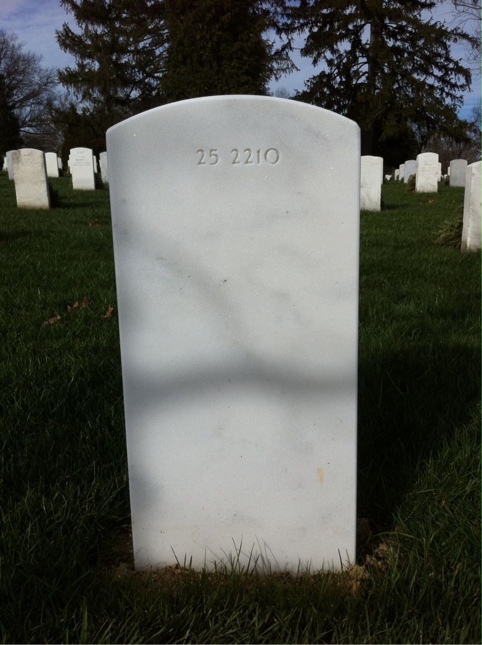 Back of headstone — William P Butler