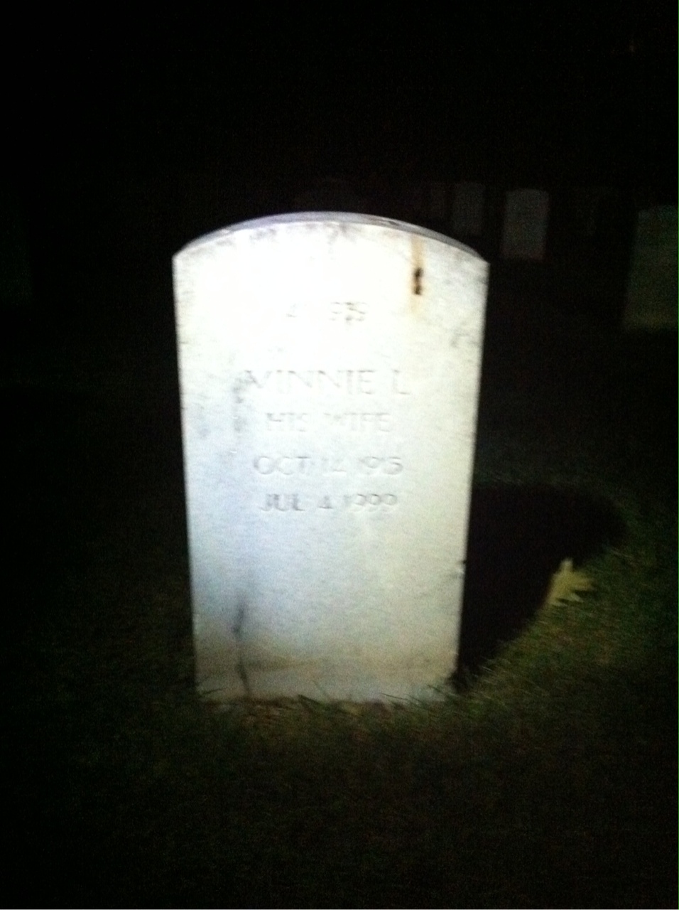 Back of headstone — Fred Green