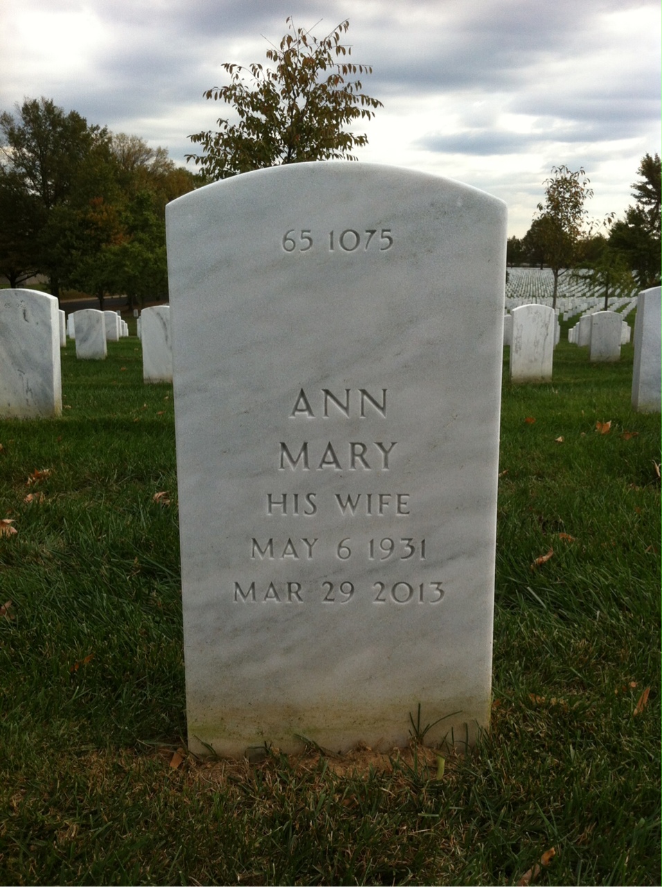 Back of headstone — Charles Mulloy