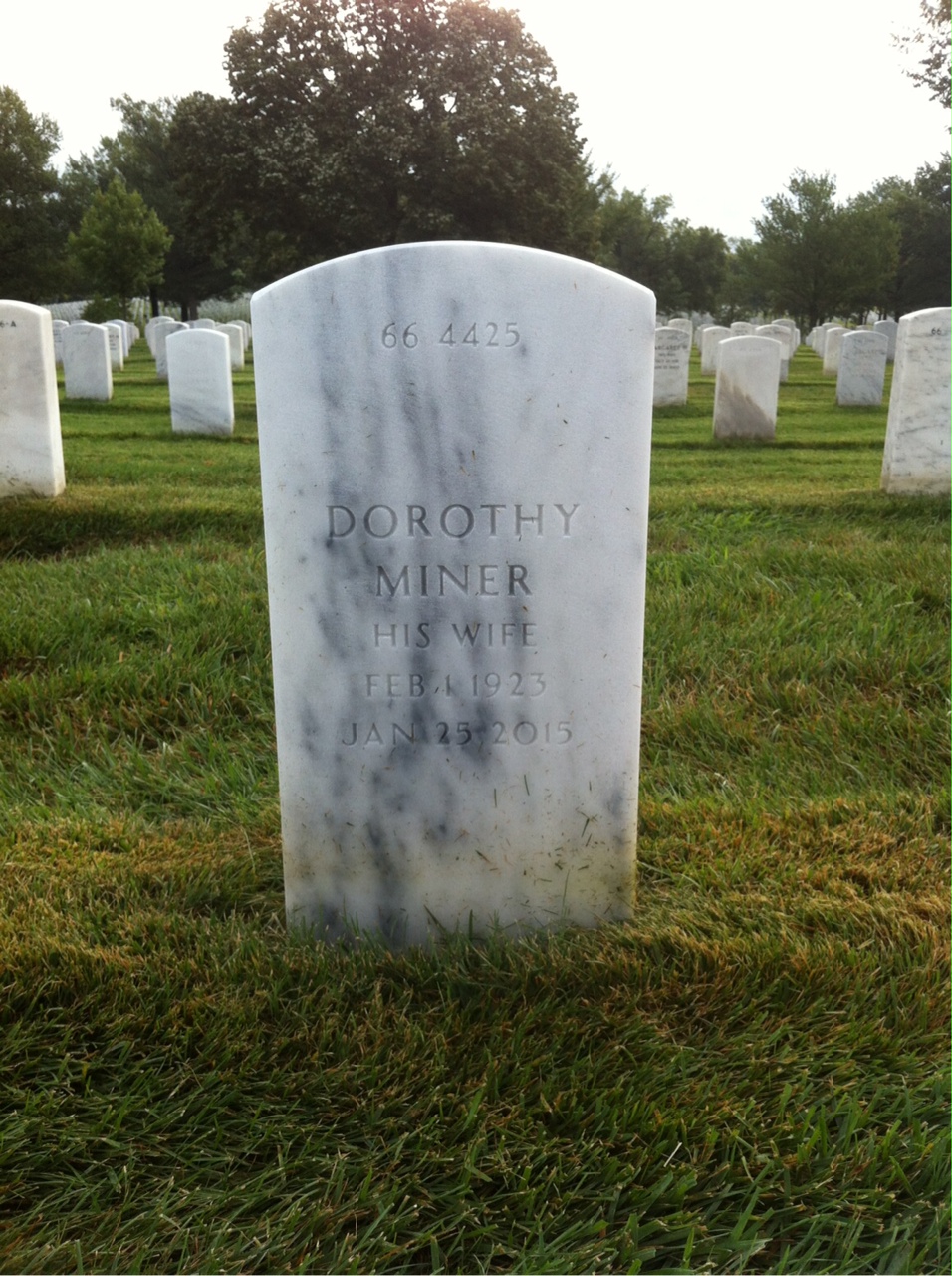 Back of headstone — Onial Thomas