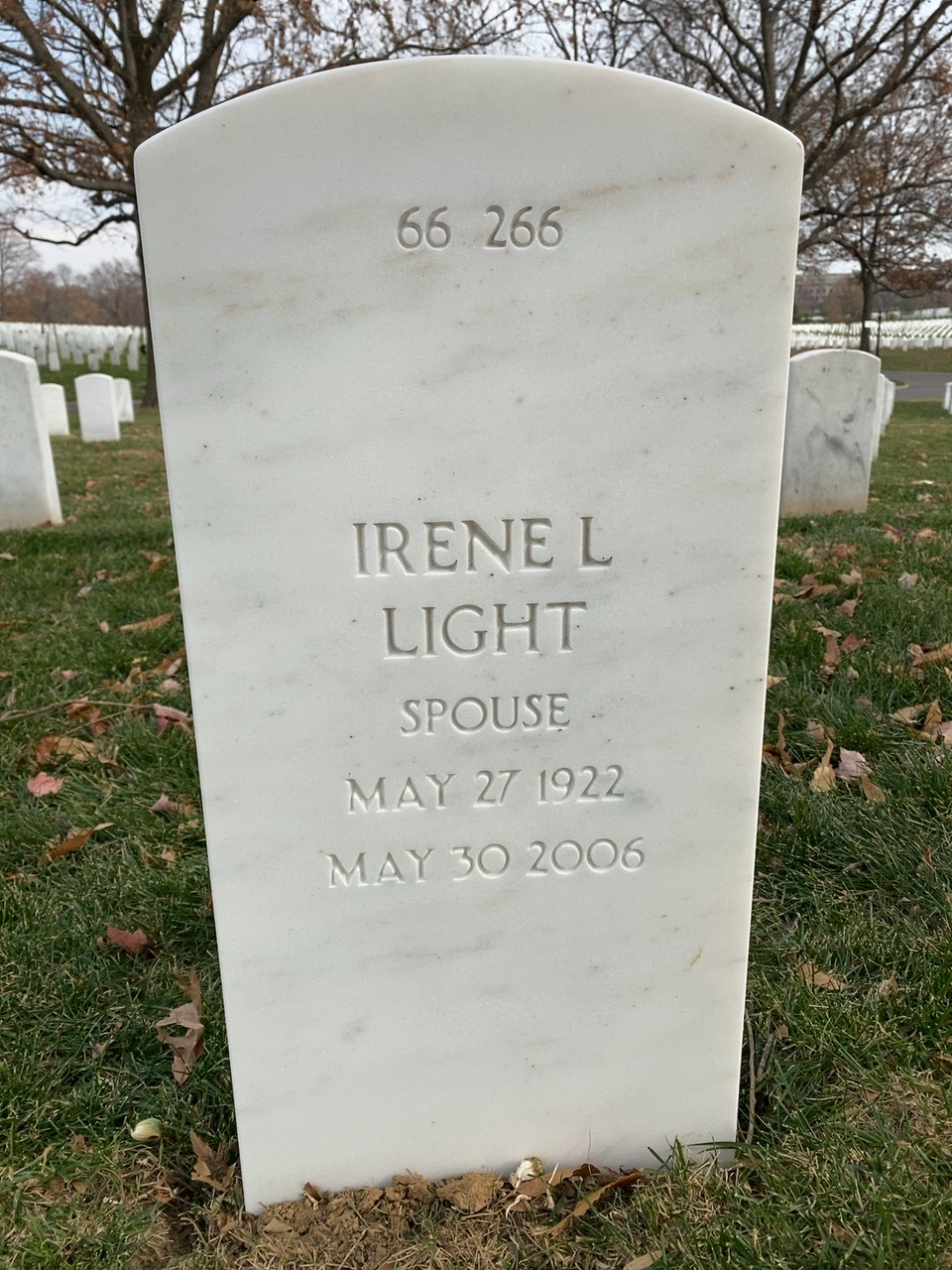Back of headstone — Max Light