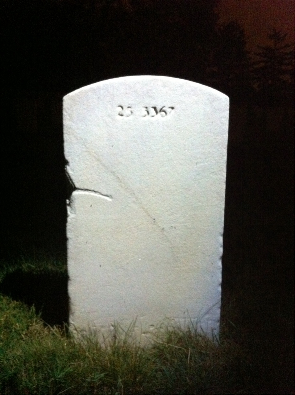 Back of headstone — James Cunningham