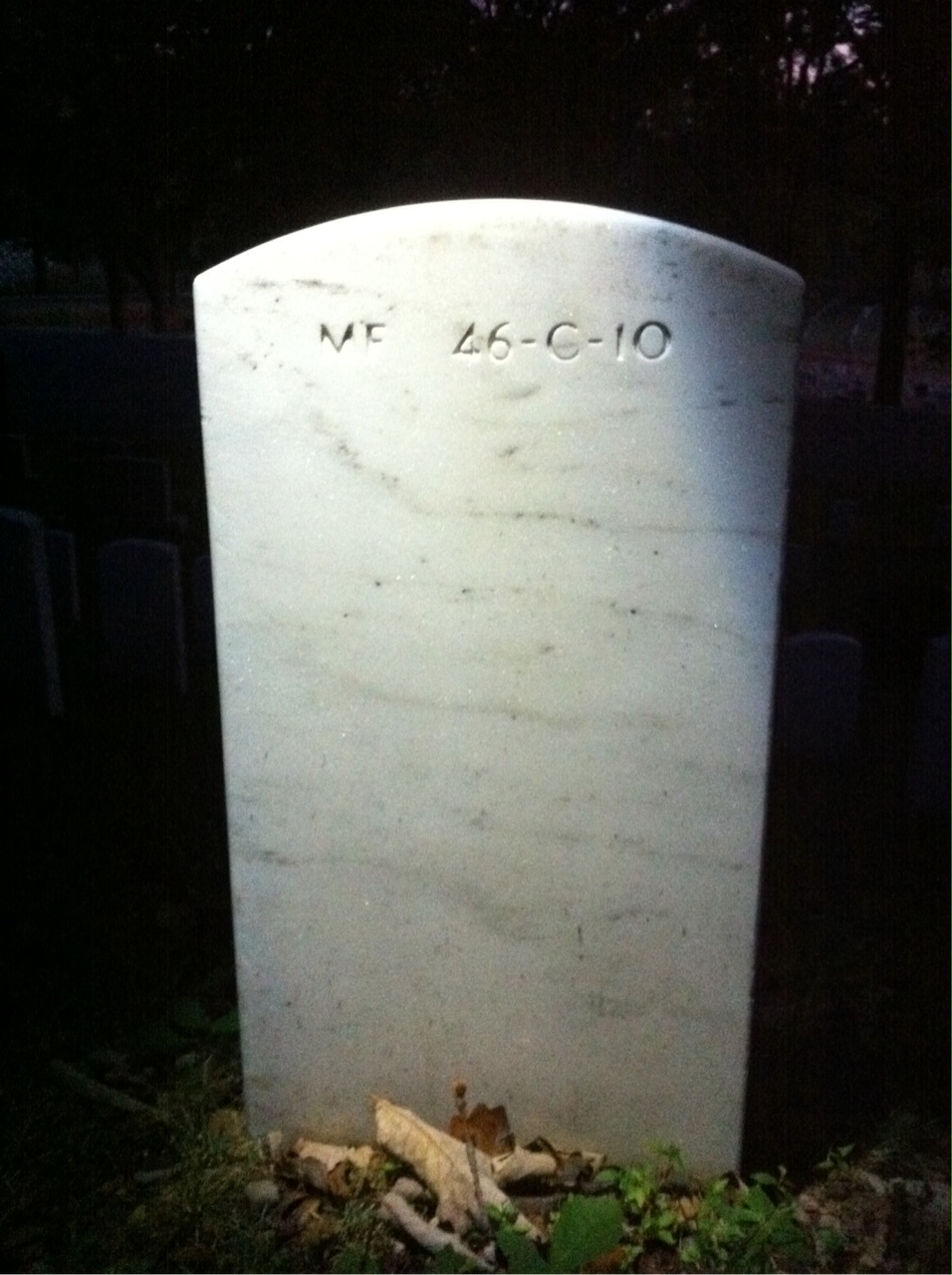 Back of headstone — Harold Minney