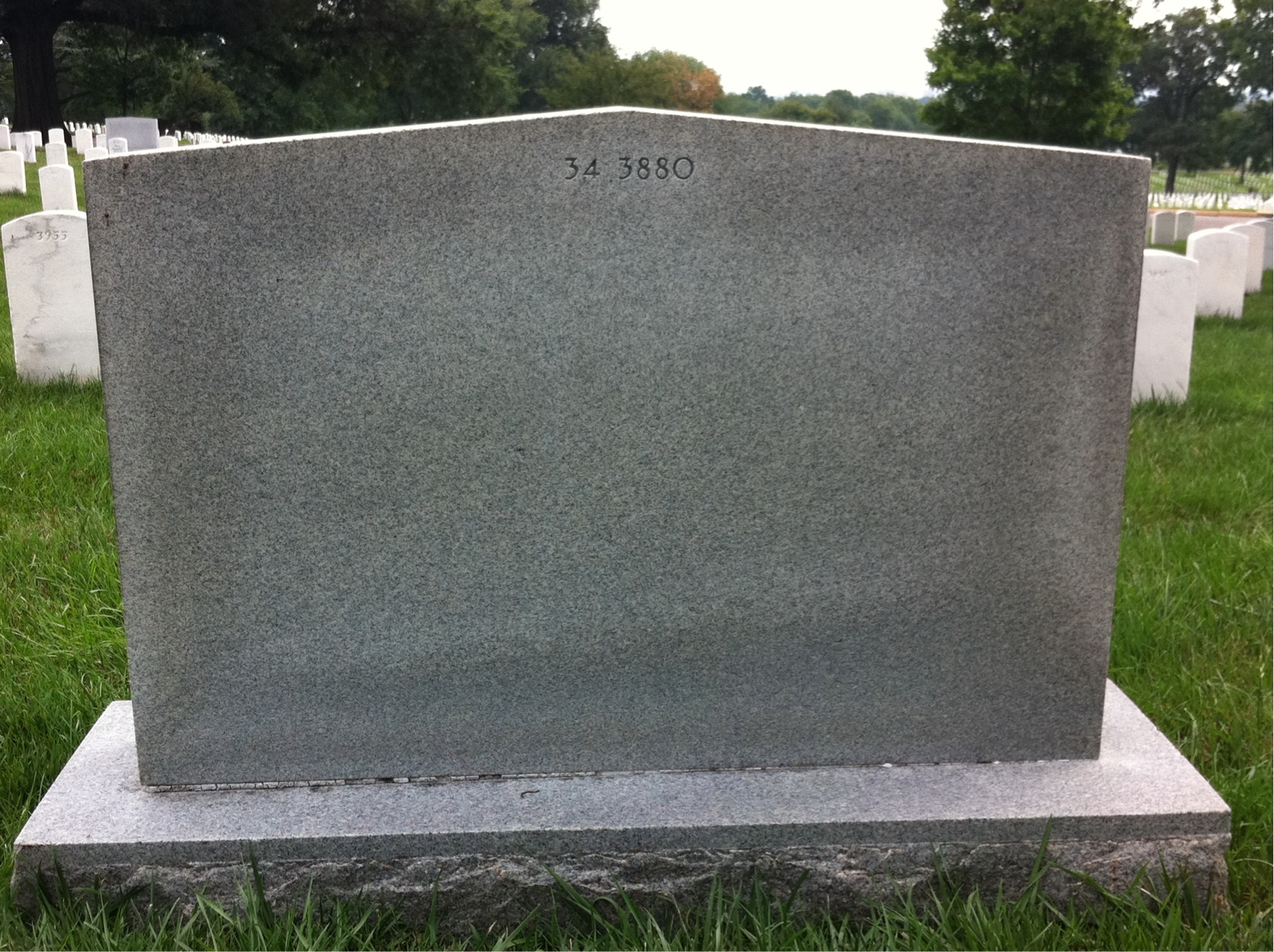 Back of headstone — Edward Middleton