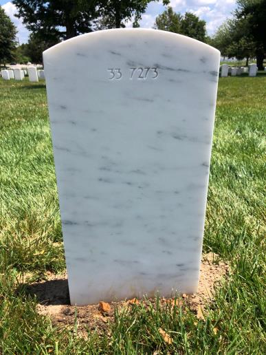 Back of headstone — Robert Brack