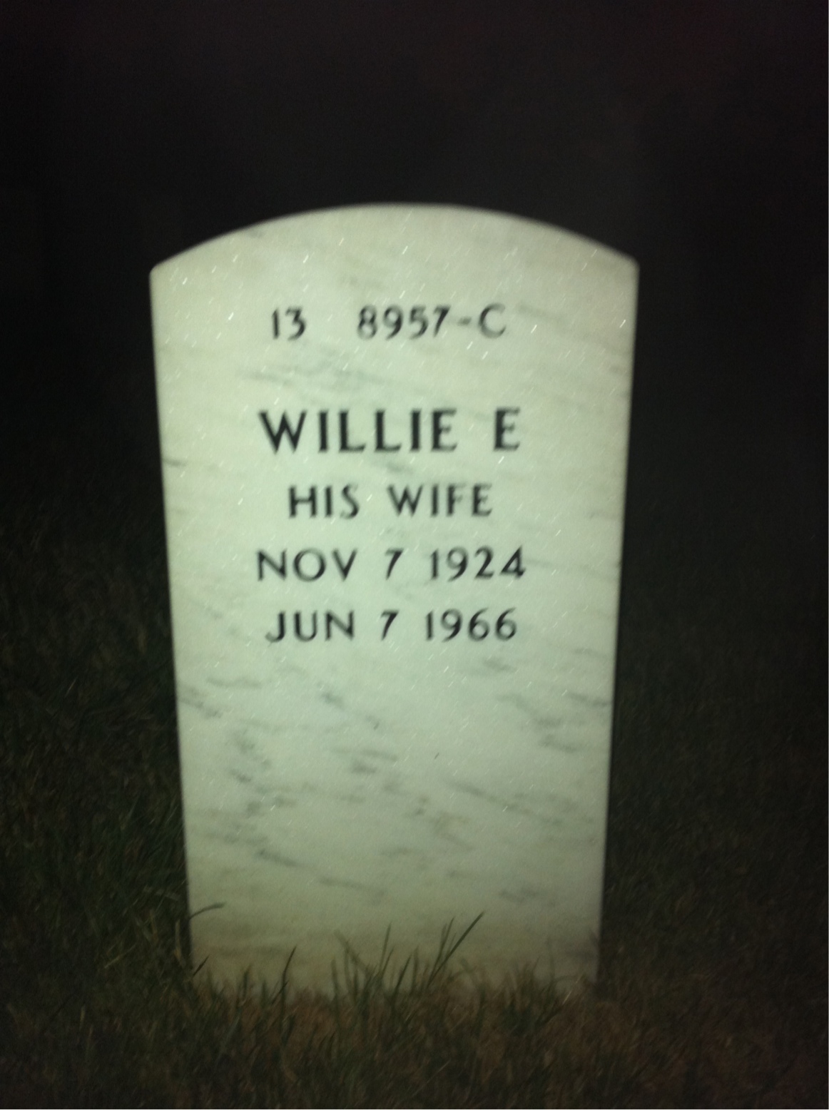Back of headstone — Clifton Anderson