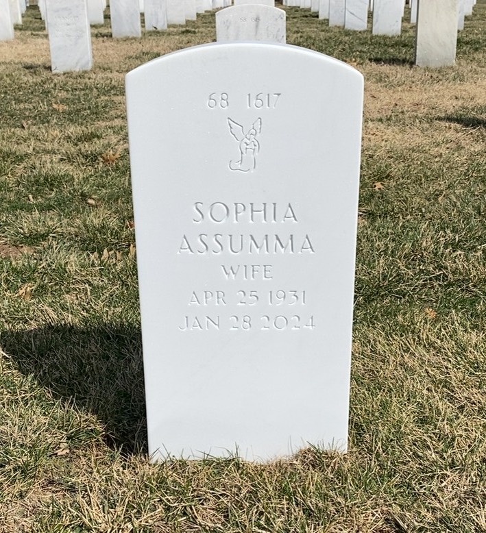 Back of headstone — Frank Assumma
