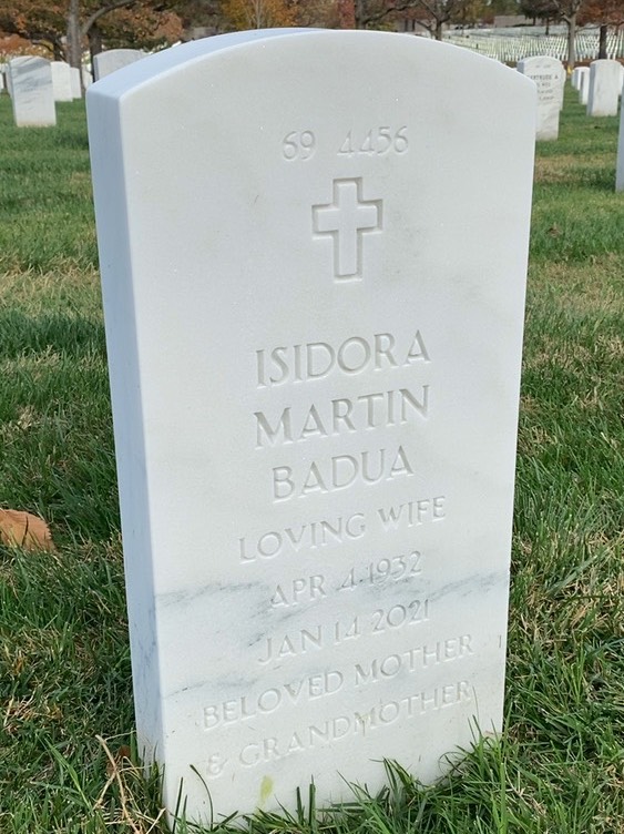 Back of headstone — Romulo Badua