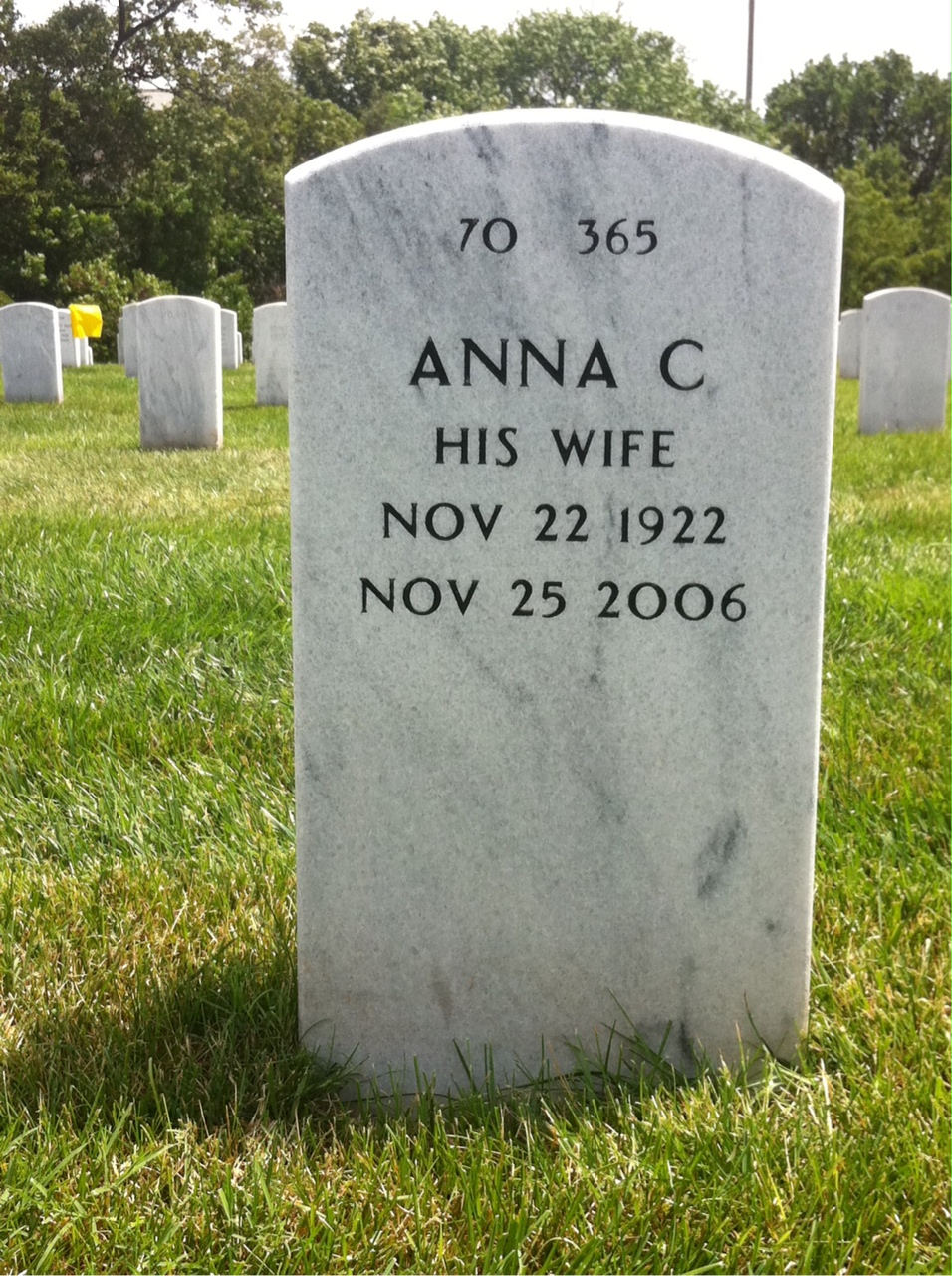 Back of headstone — Andrew Havrilla