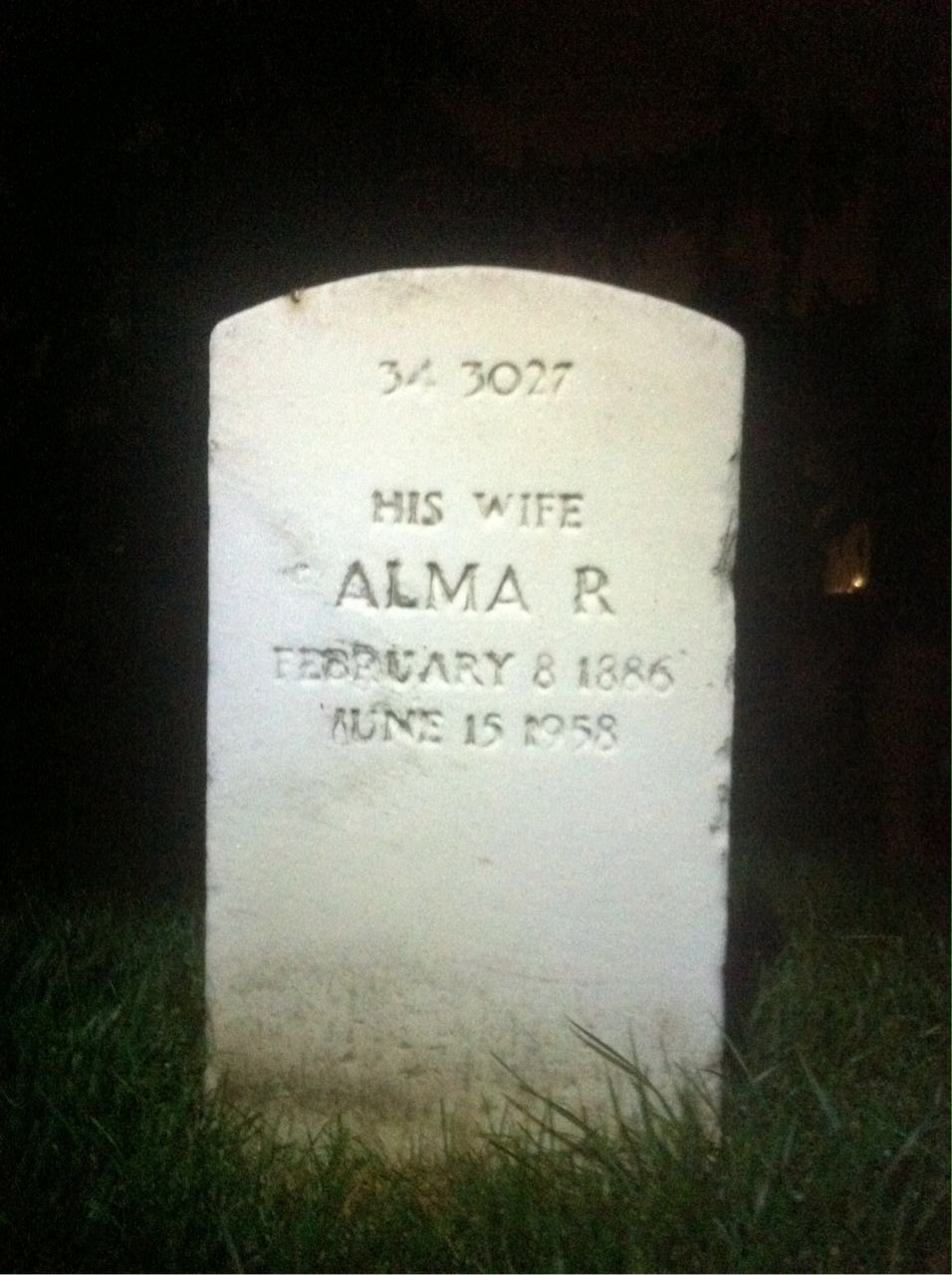 Back of headstone — George Austin