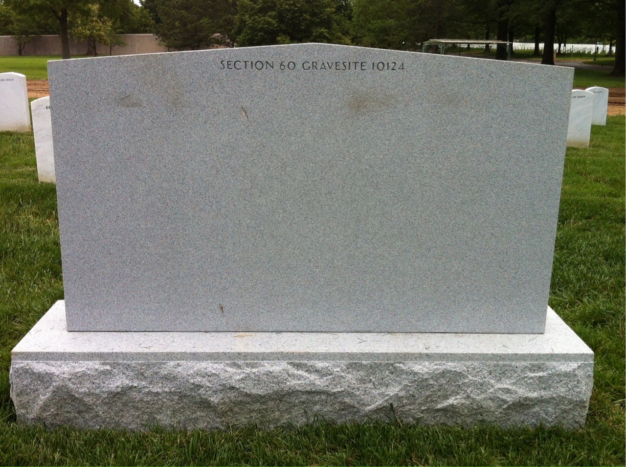 Back of headstone — Nicholas Schade Whitlock