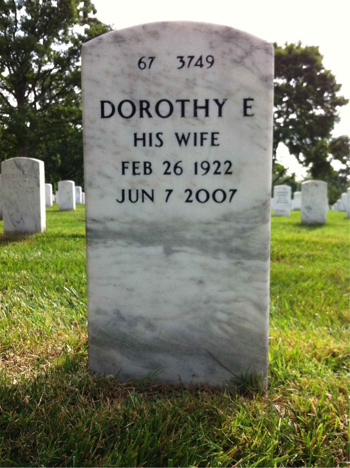 Back of headstone — Norman Schlicher