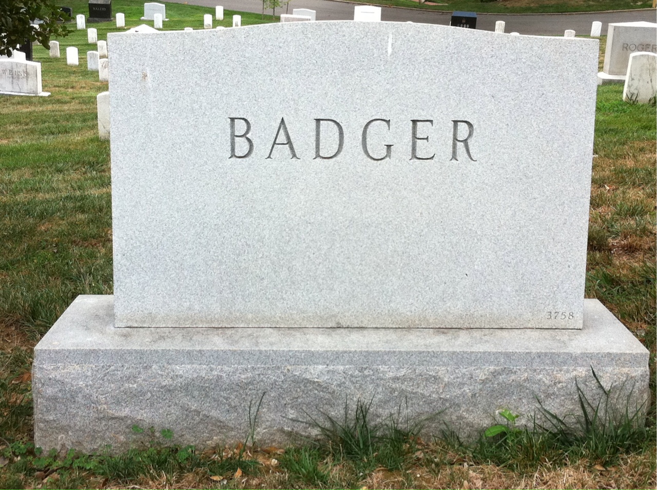 Back of headstone — Isabelle Badger