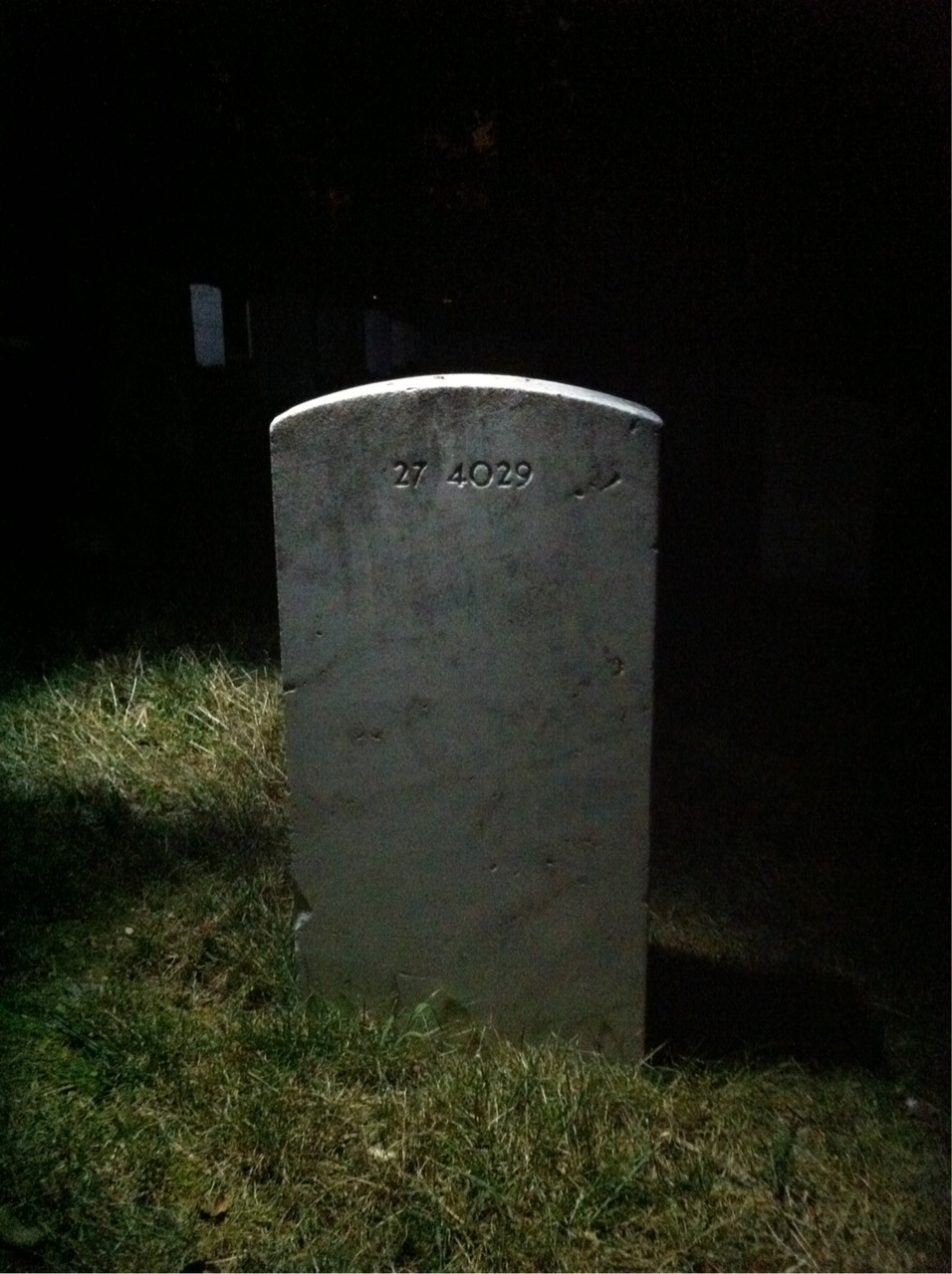 Back of headstone — Robert Morris