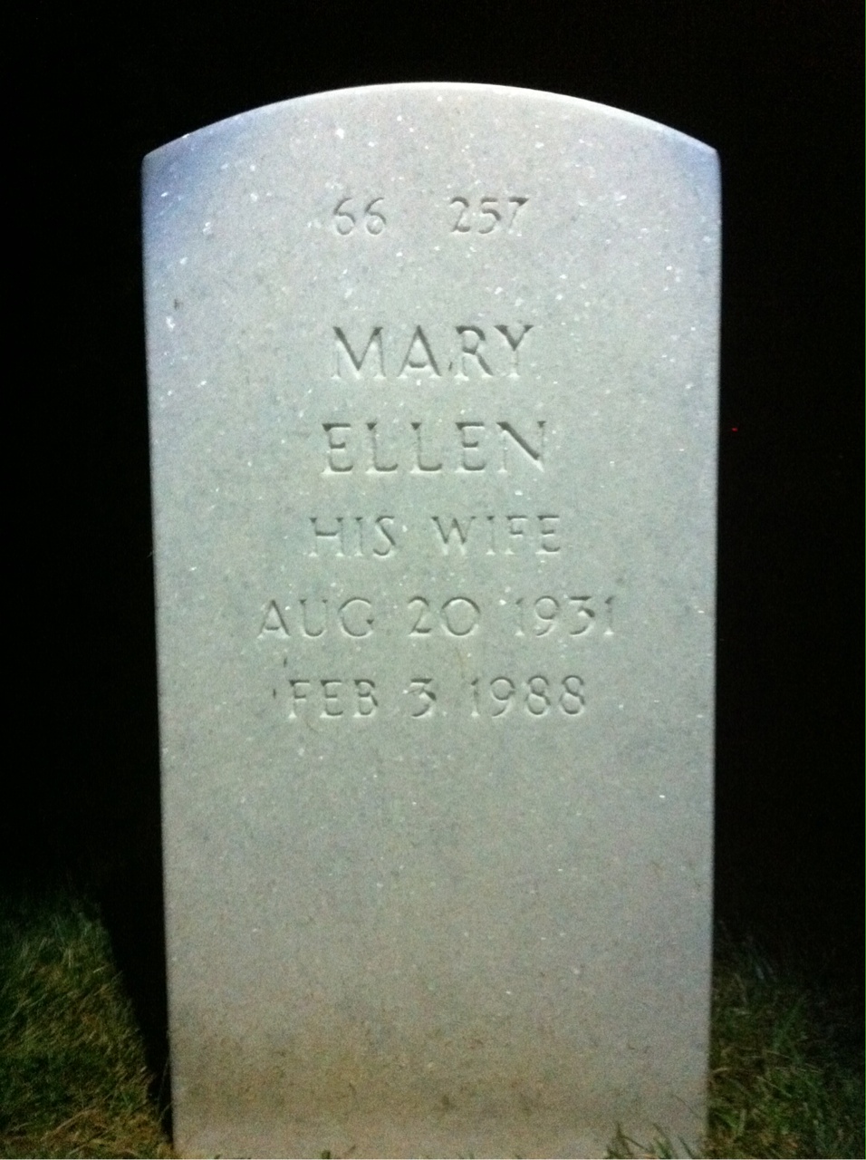 Back of headstone — Reginald Dean