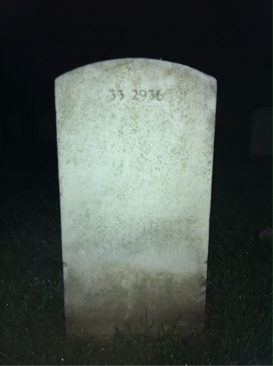 Back of headstone — James Argeros