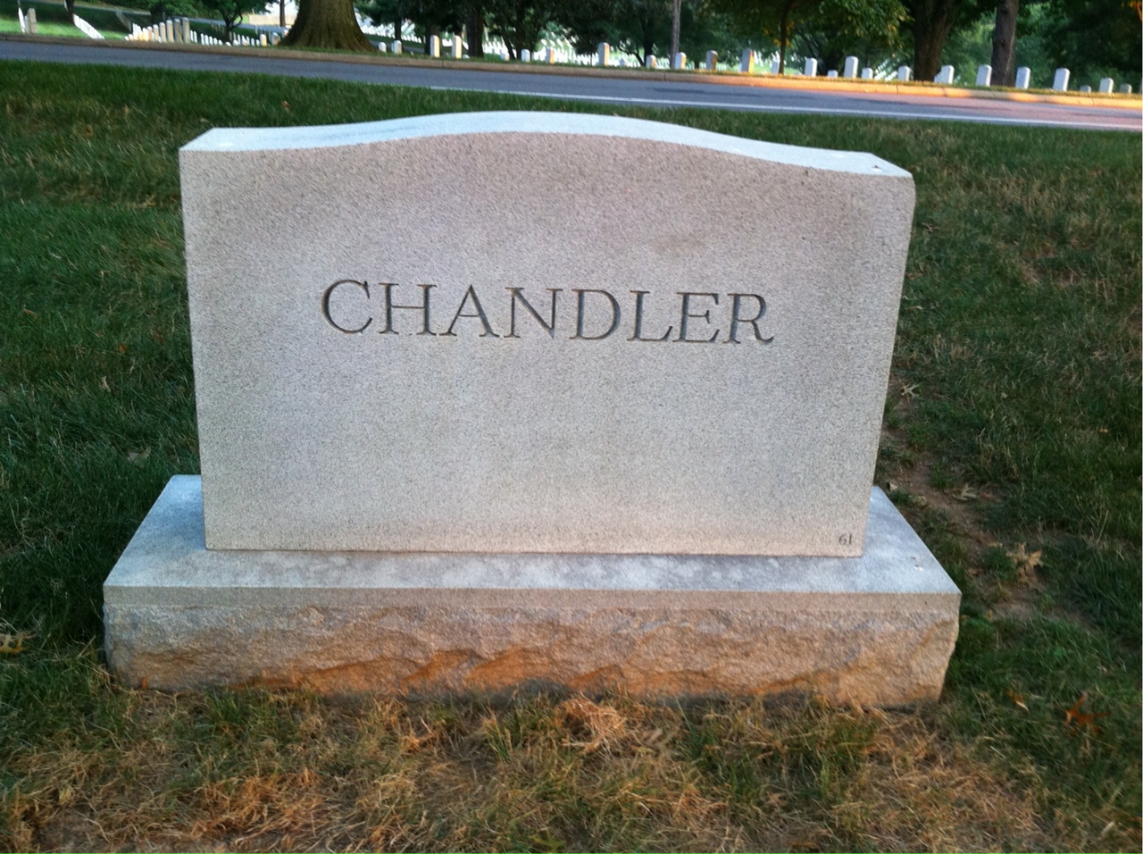 Back of headstone — Carl Chandler