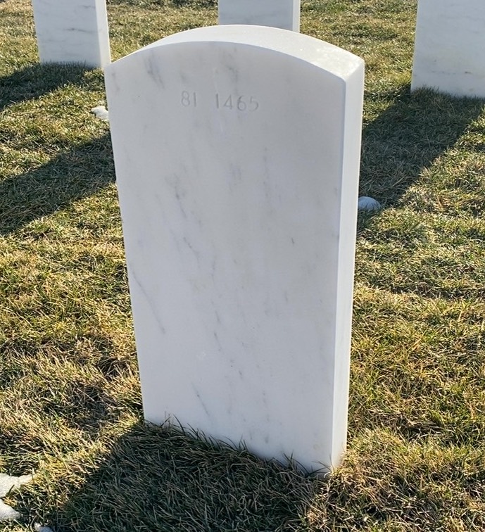 Back of headstone — Marion Angel