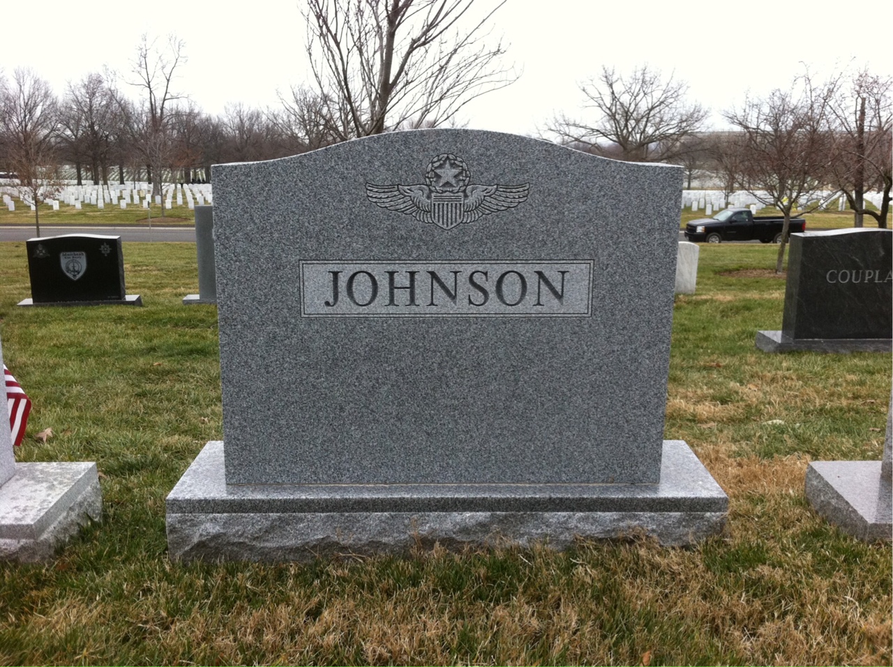 Back of headstone — Harold Johnson