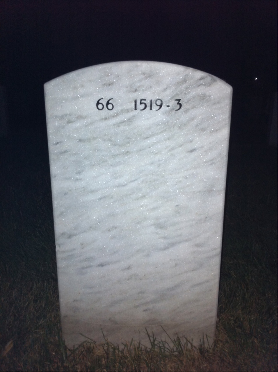 Back of headstone — Walter Glenning