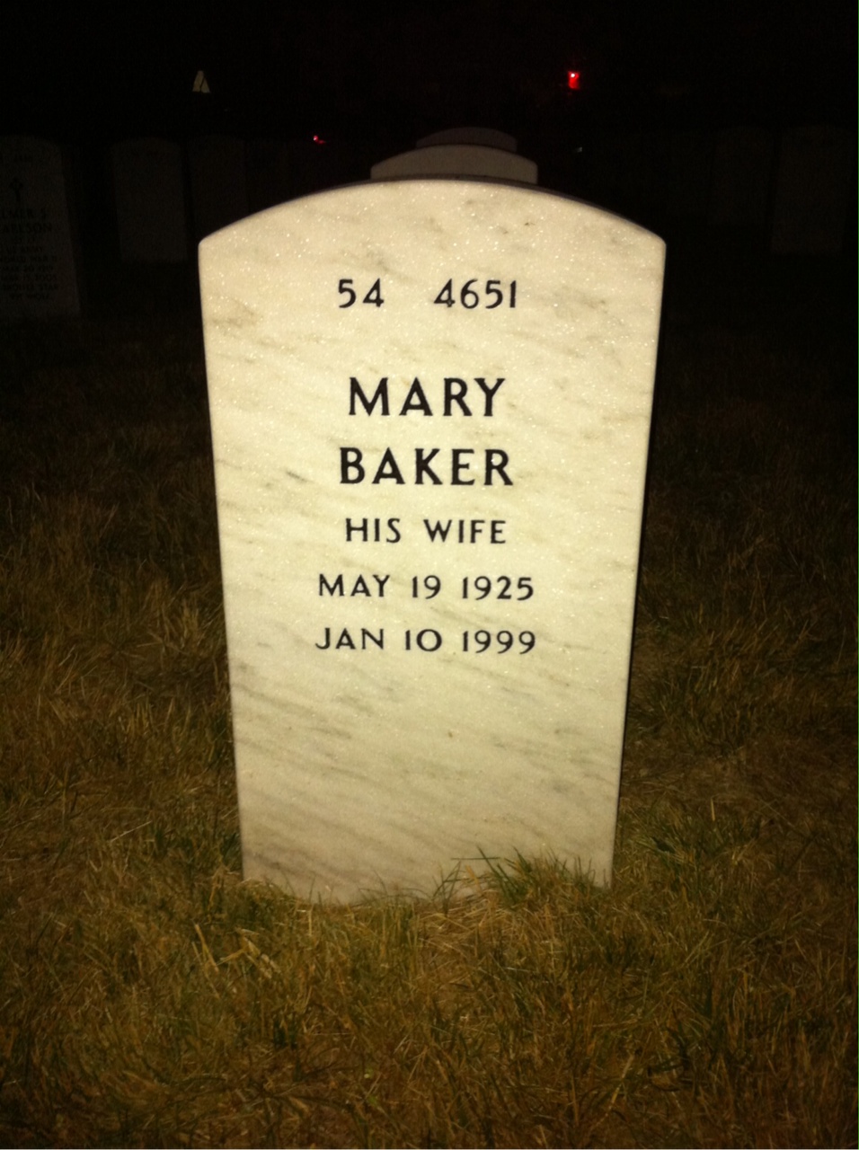 Back of headstone — John Simpson