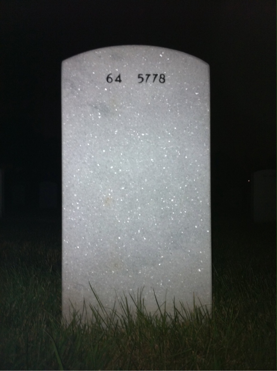 Back of headstone — Samuel Gray