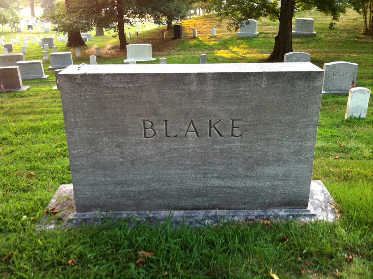 Back of headstone — Eugene Blake