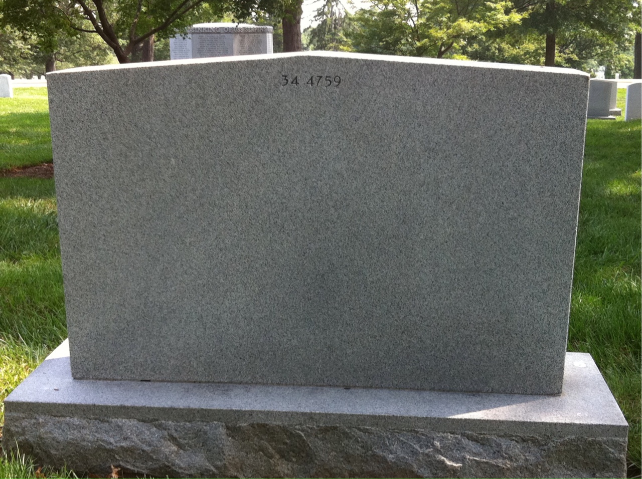 Back of headstone — Russell Badertscher
