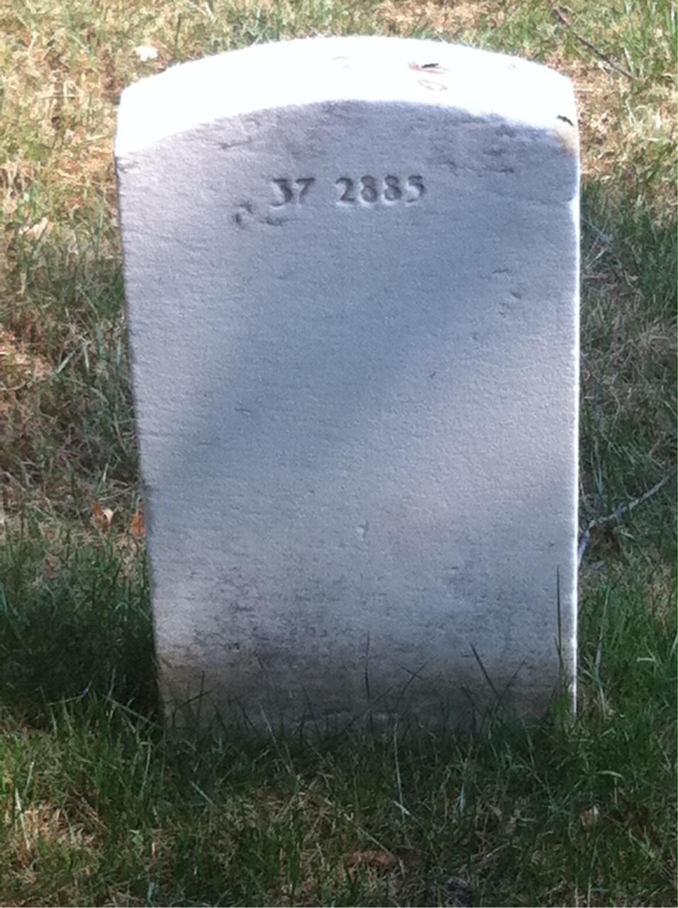 Back of headstone — Lee Baker