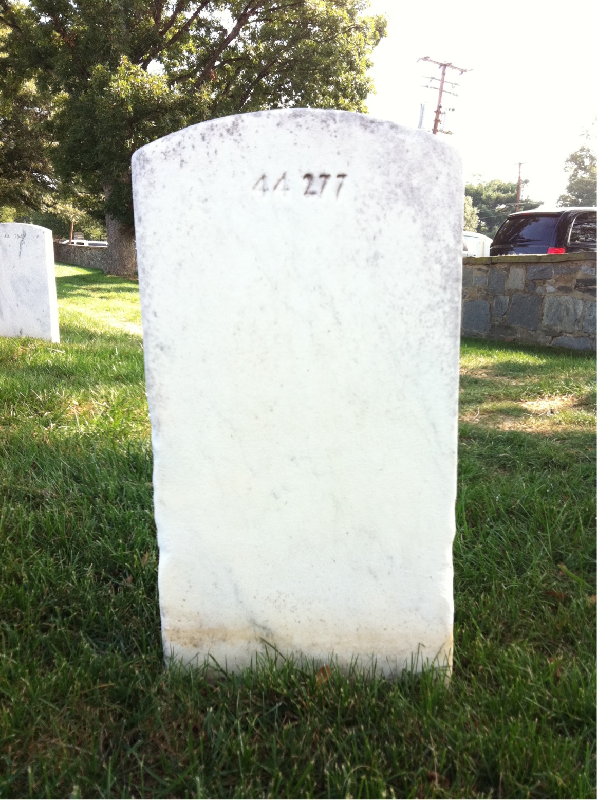 Back of headstone — Lucie Allen