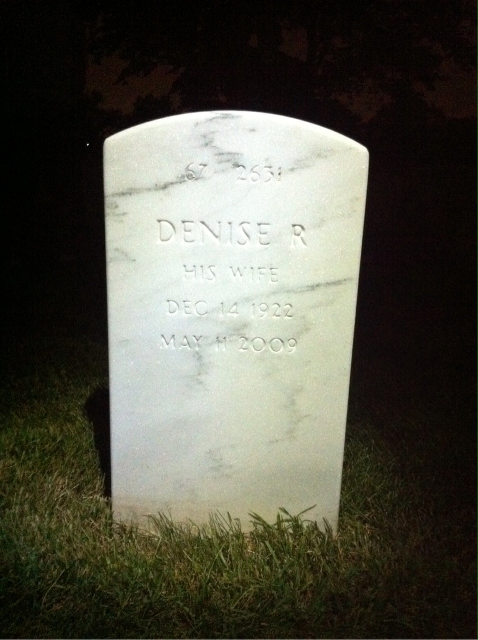 Back of headstone — Russell Huston