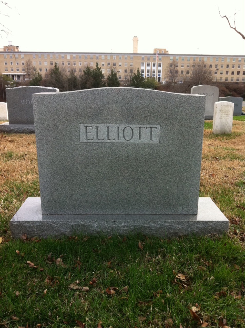 Back of headstone — James Elliott