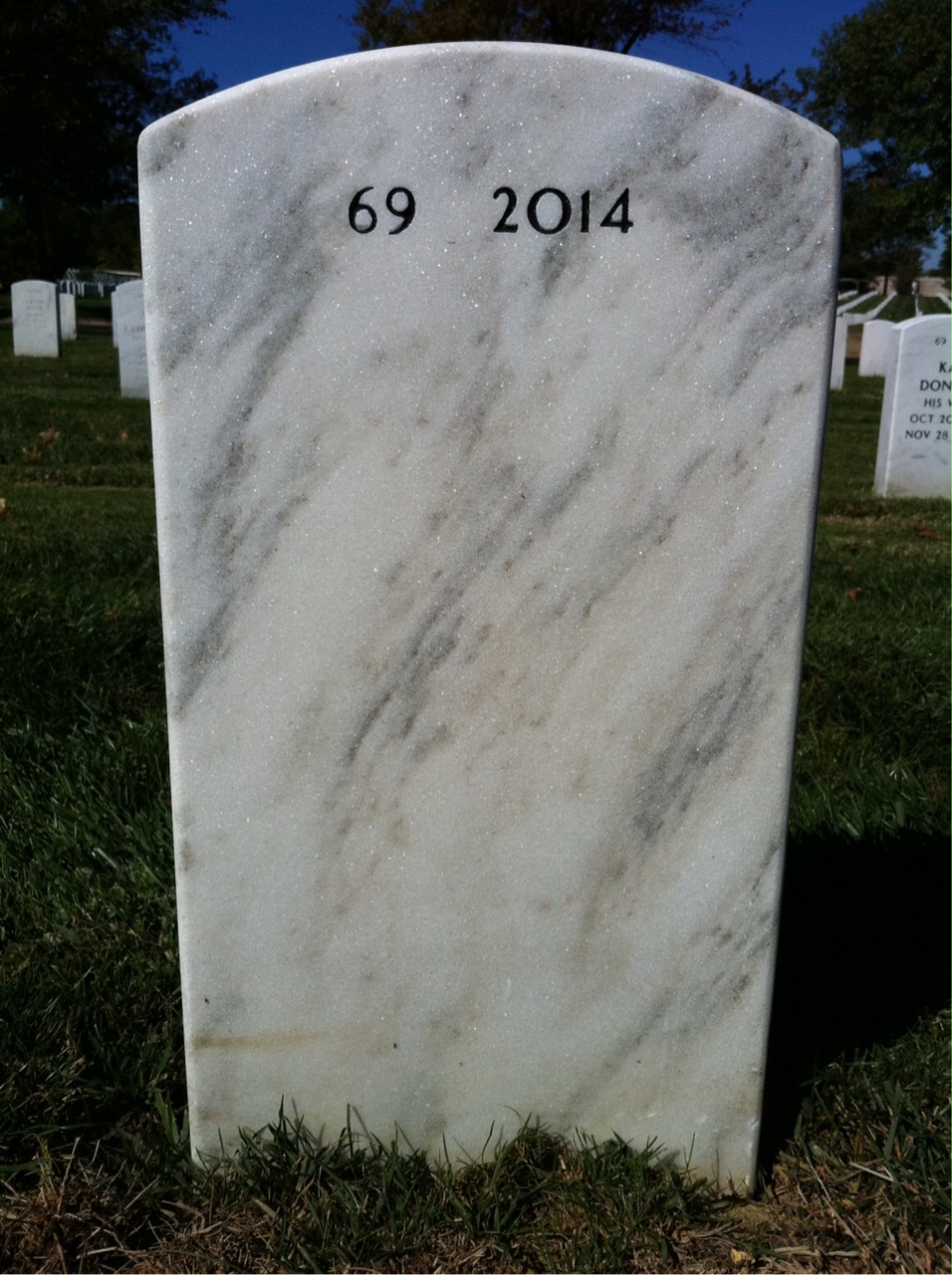 Back of headstone — Stuart Aljoe