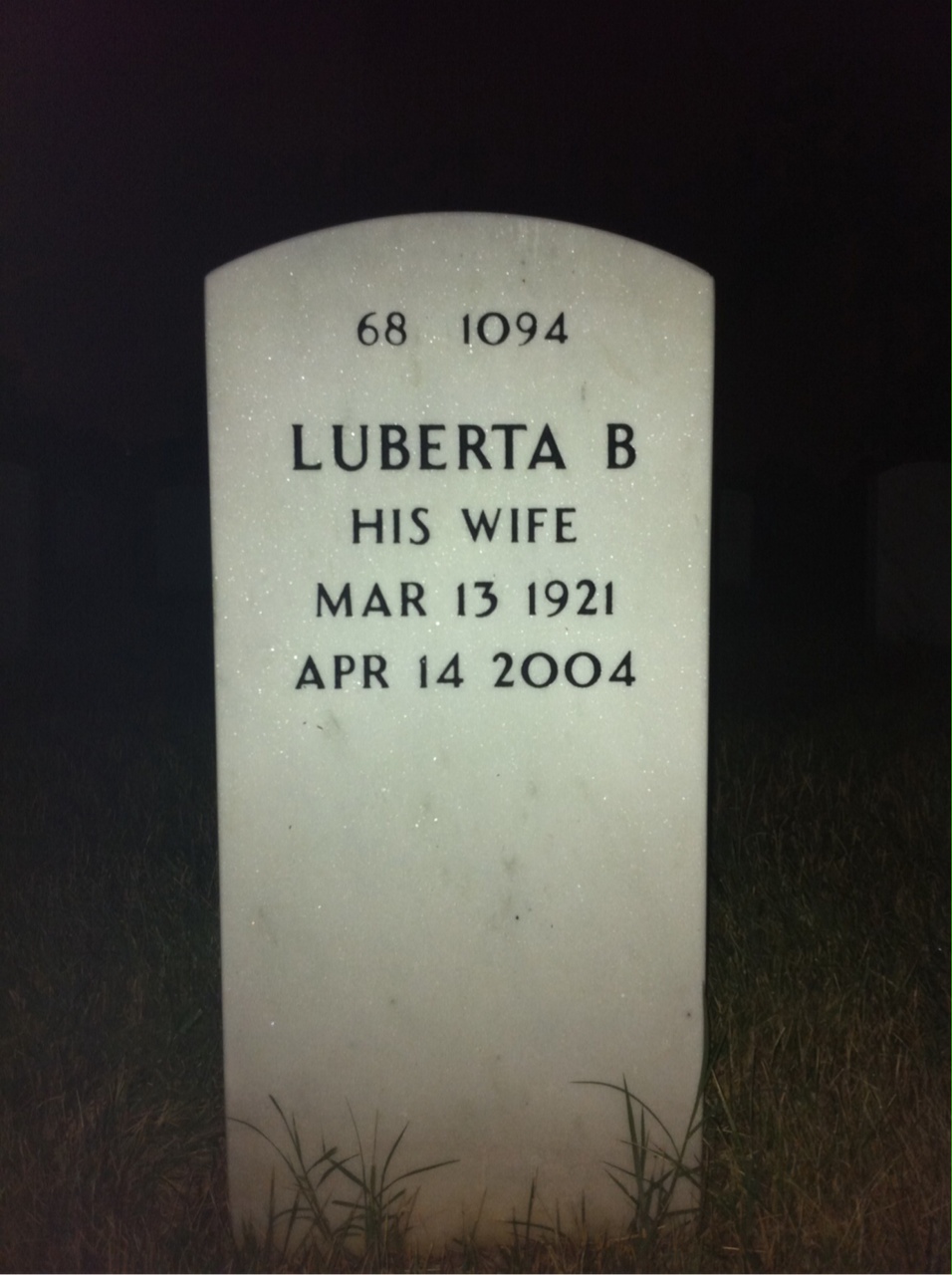 Back of headstone — Chester Lenon