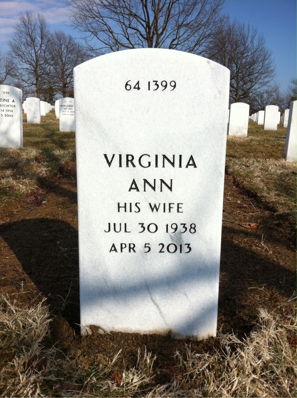 Back of headstone — Thomas Joseph Hansknecht